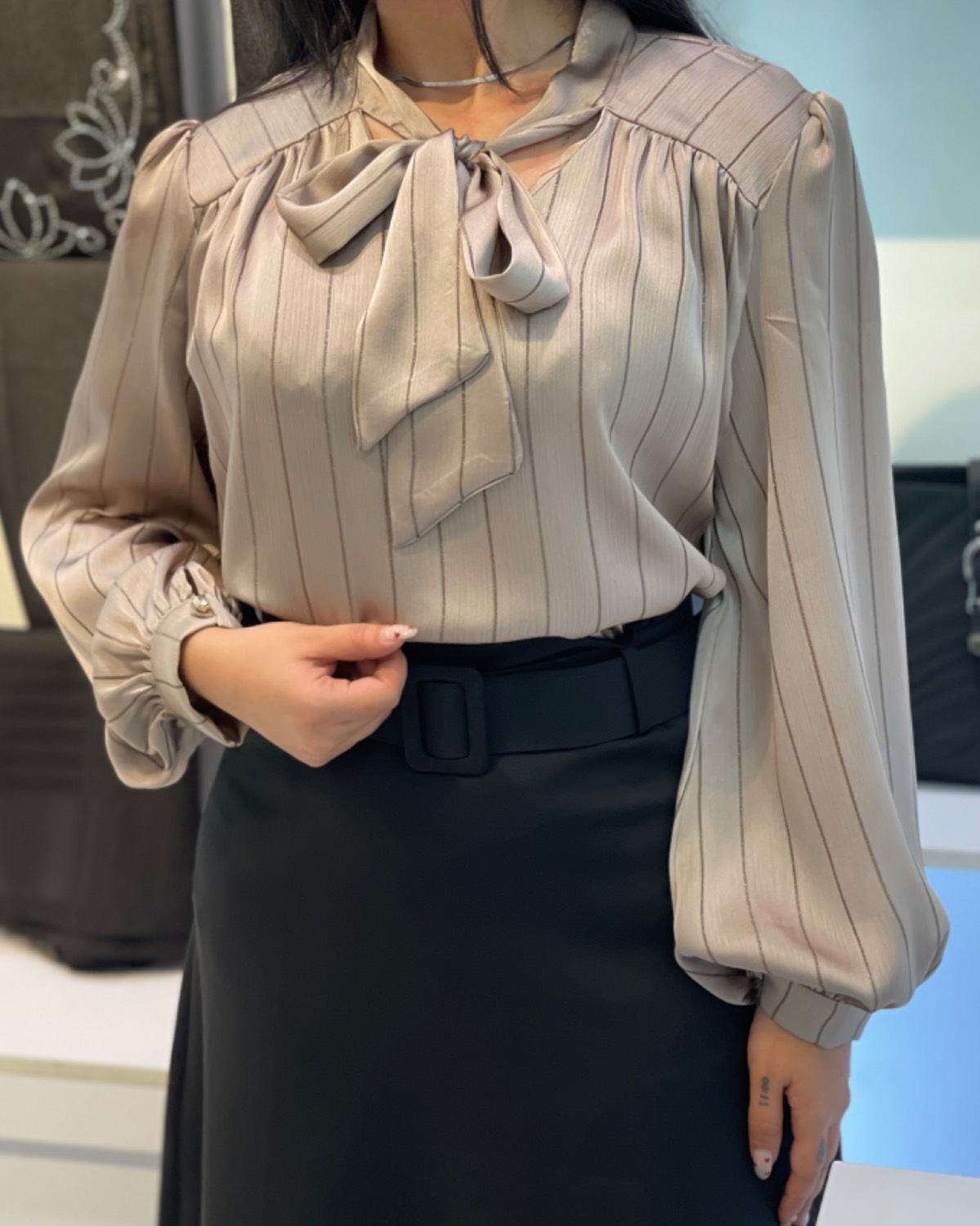 شومیز پاپیون موکا